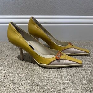 Steven by Steve Madden Yellow and Beige Women's Pumps
